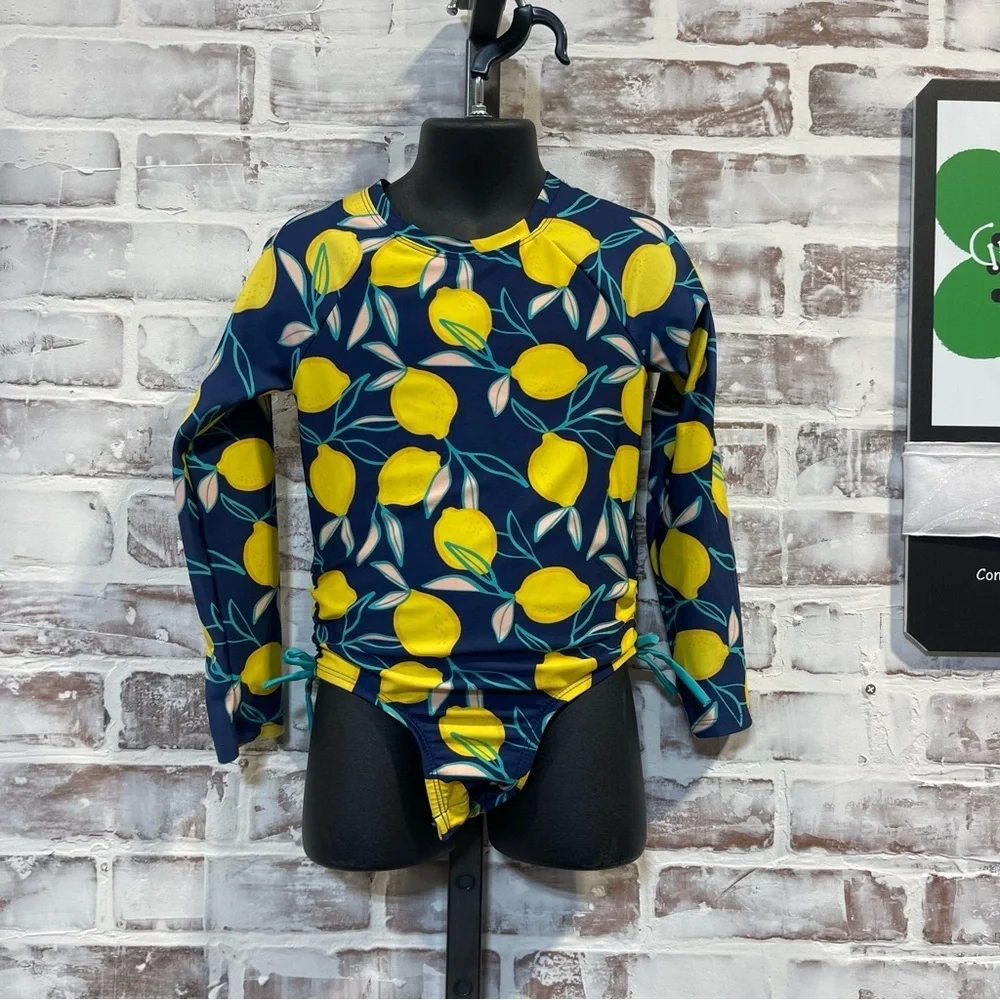 Cat & Jack Blue and Yellow Fruit Print Bodysuit